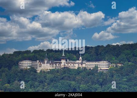 A low-angle view of The Dolder Grand Hotel in Zurich, Switzerland Stock Photo