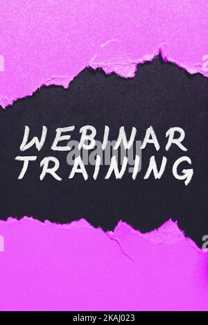 Sign displaying Webinar Training. Concept meaning ability generate a revenue thorough your Web site or blog Important Idea Shown On Phone On Desk With Stock Photo