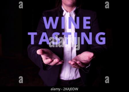 Text caption presenting Wine Tasting. Business idea Appreciation for your father love feelings compliment Head Silhouette Bursting Out With Ideas As Stock Photo