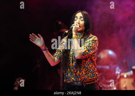 French-Moroccan singer Hindi Zahra concert at the Ibn Zaydun room, Riadh el Feth, Alger, Algeria on 02/29/2016. (Photo by Billal Bensalem/NurPhoto) *** Please Use Credit from Credit Field *** Stock Photo
