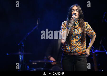 French-Moroccan singer Hindi Zahra concert at the Ibn Zaydun room, Riadh el Feth, Alger, Algeria on 02/29/2016. (Photo by Billal Bensalem/NurPhoto) *** Please Use Credit from Credit Field *** Stock Photo