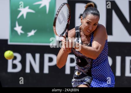 Jelena Jankovic of Serbia looks dejected during her third round