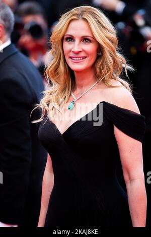 Julia Roberts attends the screening of 'Money Monster' at the annual 69th Cannes Film Festival at Palais des Festivals on May 12, 2016 in Cannes, France.  Stock Photo