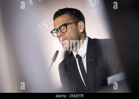 FC Barcelona's Dani Alves duing his press conference as new ambassador against the Hepatitis C for the Egyptian pharmaceutical company Pharco at the Camp Nou Stadium in Barcelona, Spain, on May 24, 2016 (Photo by Miquel Llop/NurPhoto) *** Please Use Credit from Credit Field *** Stock Photo