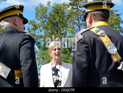 Sophie, the Countess of Wessex, at the opening of Light Horse Park in Old Strathcoma, as she stops in Edmonton ahead of her visit to fire-damaged Fort McMurray. On Wednesday, 24 June 2016, in Edmonton, Canada. Photo by Artur Widak *** Please Use Credit from Credit Field *** Stock Photo