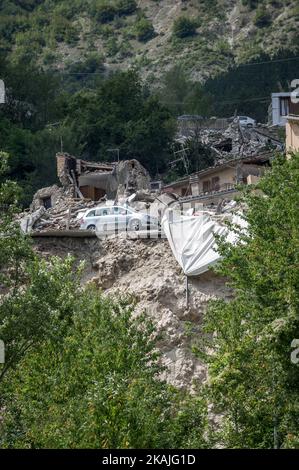 Earthquake -  Terremoto in Pescara del Tronto (AP) on August 24, 2016, in Marche, Italy. (Photo by Adamo Di Loreto/NurPhoto) *** Please Use Credit from Credit Field *** Stock Photo