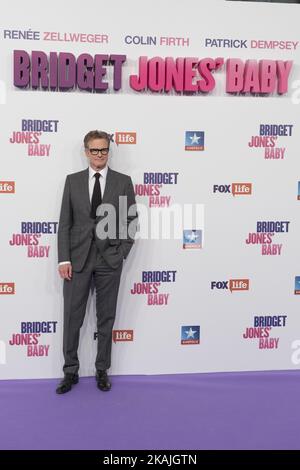 British actor Colin Firth pose during the photocall premier of their movie 'Bridget Jones' Baby'  in Madrid, on September 9, 2016 (Photo by Oscar Gonzalez/NurPhoto) *** Please Use Credit from Credit Field *** Stock Photo