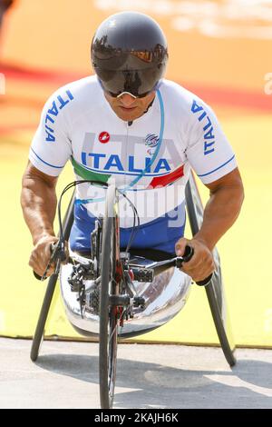 Italy's Alessandro Zanardi competes in the Men's Time Trial H5 heat on day 7 of the Rio 2016 Paralympic Games at the Olympic Stadium on September 14, 2016 in Rio de Janeiro, Brazil. *** Please Use Credit from Credit Field *** Stock Photo