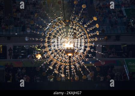 The Olympic Caldron is seen during the closing ceremony of the Rio 2016 Paralympic Games at the Maracana stadium in Rio de Janeiro on September 18, 2016. (Photo by Mauro Ujetto/NurPhoto) *** Please Use Credit from Credit Field *** Stock Photo