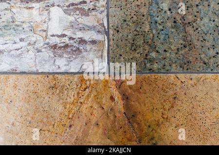 Luxury slate tiles in bathroom living room kitchen - modern interior design Stock Photo