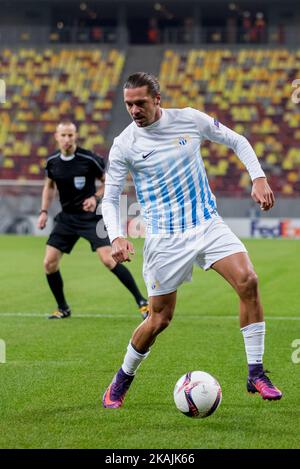 Adrian Winter #7 of FC Zurich   in action during the UEFA Europa League 2016-2017, Group L game between FC Steaua Bucharest ROU and FC Zurich (SUI) at National Arena, Bucharest,  Romania ROU, on October 20, 2016.  Stock Photo
