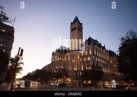 Outside view of Trump International Hotel - Old Post Office, in Washington, DC on October 26, 2016. (Photo by Cheriss May/NurPhoto) *** Please Use Credit from Credit Field *** Stock Photo