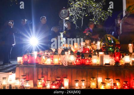 A view of tumbs in Rakowicki cemetery in Krakow, on the eve of All ...