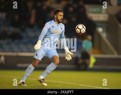 Millwall's Jordan Archer during The Emirates FA Cup - First Round match between Millwall against Southend United at The Den  football stadium in Bermondsey, south-east London, England, on 4 November 2016.  (Photo by Kieran Galvin/NurPhoto) *** Please Use Credit from Credit Field *** Stock Photo