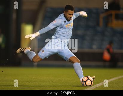 Millwall's Jordan Archer during The Emirates FA Cup - First Round match between Millwall against Southend United at The Den  football stadium in Bermondsey, south-east London, England, on 4 November 2016.  (Photo by Kieran Galvin/NurPhoto) *** Please Use Credit from Credit Field *** Stock Photo