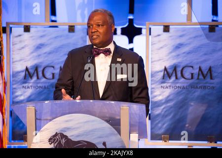 Rushern L. Baker III, County Executive, Prince George's County, speaks at a press conference, at MGM National Harbor, in Washington, D.C. on Thursday, December 8, 2016 (Photo by Cheriss May/NurPhoto) *** Please Use Credit from Credit Field *** Stock Photo