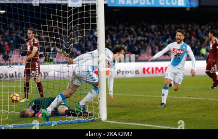 Vlad Chiriches marks the fourth goal, during the Italian Serie A match between SSC Napoli and Torino at San Paolo Stadium, in Naples, Italy on December 18, 2016. (Photo by Ernesto Vicinanza/NurPhoto) *** Please Use Credit from Credit Field *** Stock Photo