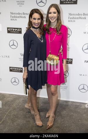 (L-R) Dagmar Koegel and Alana Siegel attend the Riani show during the Mercedes-Benz Fashion Week Berlin A/W 2017 at Kaufhaus Jandorf in Berlin, Germany on January 17, 2017. (Photo by Emmanuele Contini/NurPhoto) *** Please Use Credit from Credit Field *** Stock Photo