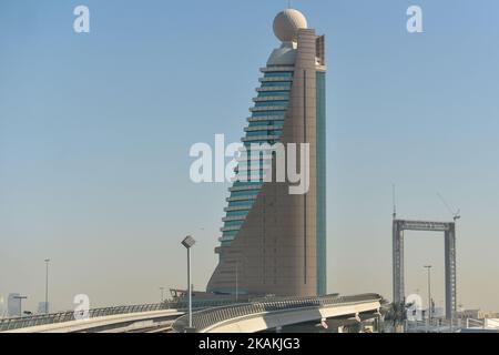 A view of Dubai Metro on the Red Line. On Monday, 6 February, 2017, in Dubai, UAE. (Photo by Artur Widak/NurPhoto) *** Please Use Credit from Credit Field ***  Stock Photo