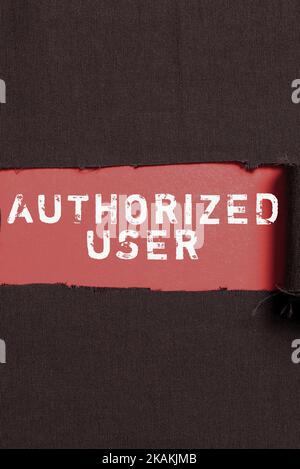 Text caption presenting Authorized User. Word for create extra exact copies of files or entire computers Stock Photo