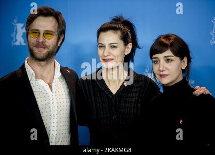 Director Ceylan Ozgun Ozcelik, actress Algi Eke and actor Ozgur Cevik attends the Inflame photocall during the 67th Berlinale International Film Festival Berlin at Grand Hyatt Hotel on February 12, 2017 in Berlin, Germany (Coolmedia) (Photo by COOLMedia/NurPhoto) *** Please Use Credit from Credit Field *** Stock Photo