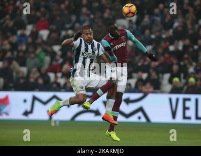 West Ham United's Cheikhou Kouyate during EPL - Premier League match between West Ham United against West Bromwich Albion at The London Stadium, Queen Elizabeth II Olympic Park, London, Britain - 11 Feb 2017 (Photo by Kieran Galvin/NurPhoto) *** Please Use Credit from Credit Field *** Stock Photo