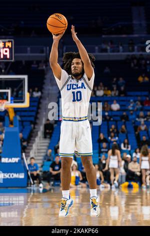 UCLA Bruins guard Tyger Campbell (10) shoots the ball during an NCAA ...