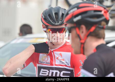 A Belgian cyclist Ben HERMANS from BMC RACING TEAM, ahead of the fourth stage, a 118km from Yiti (Al Sifah) to Ministry of Tourism in Muscat, at the 2017 cycling Tour of Oman. On Friday, February 18, 2017, in Al Sifah, Yiti, Oman. Photo by Artur Widak *** Please Use Credit from Credit Field ***  Stock Photo