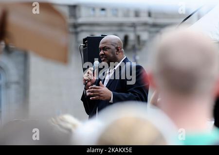 Rep. Dwight Evans (D) speaks at a Feb. 25, 2017 rally in Philadelphia, PA protesting the Affordable Care Act repeal by the Trump-Administration. (Photo by Bastiaan Slabbers/NurPhoto) *** Please Use Credit from Credit Field *** Stock Photo