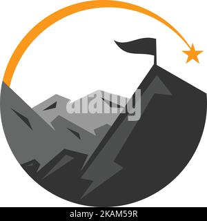 mountain consulting success logo Icon Illustration Brand Identity Stock Vector