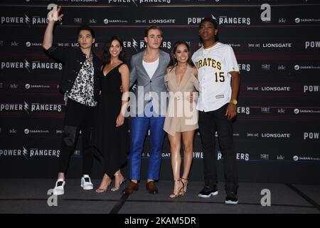 Ludi Lin, Naomi Scott, Dacree Montgomery, Becky G, RJ Cyler poses to photographers during the Power Rangers film press conference at St. Regis Hotel on March 15, 2017 in Mexico City, Mexico (Photo by Carlos Tischler/NurPhoto) *** Please Use Credit from Credit Field *** Stock Photo