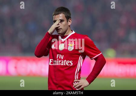 Benfica's Serbian forward Andrija Zivkovic during the Premier League 2016 - 2017 match between Pacos Ferreira and SL Benfica, at Mata Real Stadium in Pacos de Ferreira on March 18, 2017. (Photo by Pedro Lopes / DPI / NurPhoto) *** Please Use Credit from Credit Field *** Stock Photo