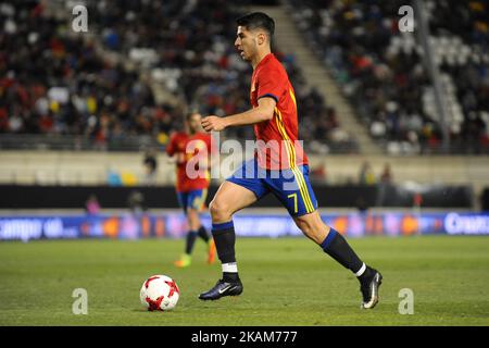 Marco Asensio (Real Madrid) during the friendly match of national teams U21 of Spain vs. Denmark in stadium Nueva Condomina, Murcia, SPAIN. March, 23rd 2017 . (Photo by Jose Breton/Nurphoto) (Photo by Jose Breton/NurPhoto) *** Please Use Credit from Credit Field ***  Stock Photo