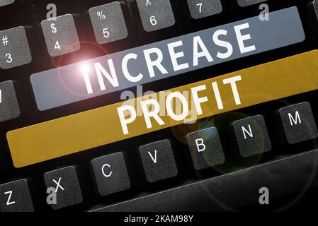 Text caption presenting Increase Profit. Word Written on growth in amount of revenue made from a product s is sale Stock Photo