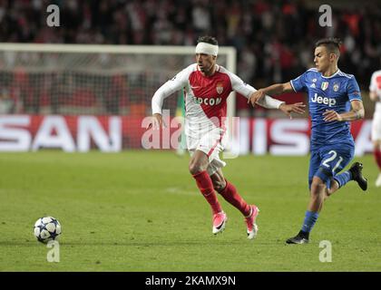 Nabil Dirar-Paulo Dybala during Champions League Semi-finals match between Juventus v Monaco, in Principality of Monaco, on may 3, 2017.(Photo by Loris Roselli/NurPhoto) *** Please Use Credit from Credit Field *** Stock Photo