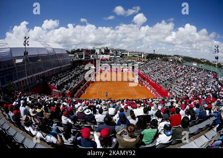General view during the Millennium Estoril Open ATP Singles semi-final round tennis match between Spanish tennis player Pablo Carreno Busta and Spanish tennis player David Ferrer, in Estoril, near Lisbon, on May 6, 2017. Spanish tennis player Pablo Carreno Busta won 63 and 63. (Photo by Carlos Palma/NurPhoto) *** Please Use Credit from Credit Field *** Stock Photo