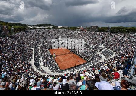 A view from the top of Central Court during the match between Novak Djokovic (SRB) and Juan Martin Del Potro (ARG) during the ATP World Tour Masters 1000 Internazionali BNL D'Italia at the Foro Italico, Rome, Italy on 20 May 2017. (Photo by Giuseppe Maffia/NurPhoto) *** Please Use Credit from Credit Field *** Stock Photo