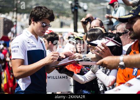18 STROLL Lance from Canada of Williams F1 Mercedes FW40 signing autographs to the fans during the Monaco Grand Prix of the FIA Formula 1 championship, at Monaco on 26th of 2017. (Photo by Xavier Bonilla/NurPhoto) *** Please Use Credit from Credit Field *** Stock Photo