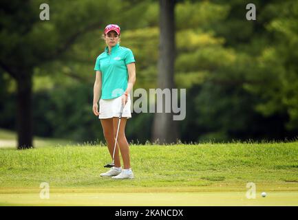 Gaby Lopez of Mexico hits out of the rough toward the 6th green during the final round of the LPGA Volvik Championship at Travis Pointe Country Club, Ann Arbor, MI, USA Sunday, May 28, 2017. (Photo by Jorge Lemus/NurPhoto) *** Please Use Credit from Credit Field *** Stock Photo