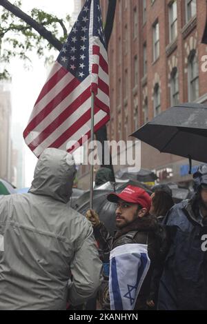 People protest at against CUNYâ€™s commencement speaker pick, Muslim Linda Sarsour in New York, US, on 5 June 2017.After months of campaigning to disinvite civil rights activist and co-organizer of the Womenâ€™s March, Linda Sarsour, from giving a graduation speech at the City University of New York (CUNY), Sarsourâ€™s keynote went last 1st June. (Photo by Shay Horse/NurPhoto) *** Please Use Credit from Credit Field *** Stock Photo