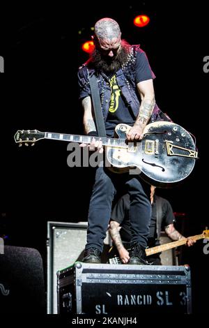 Tim Armstrong of the american punk rock band Rancid pictured on stage as they perform at Pinkpop Festival 2017 in Landgraaf (Netherlands) (Photo by Roberto Finizio/NurPhoto) *** Please Use Credit from Credit Field *** Stock Photo