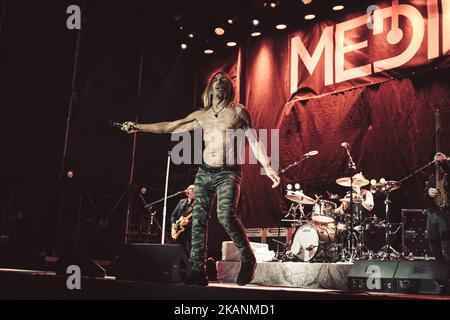 The english singer Iggy Pop performs at the Medimex Festival in Bari, on June 10, 2017. (Photo by Luca Carlino/NurPhoto) *** Please Use Credit from Credit Field *** Stock Photo