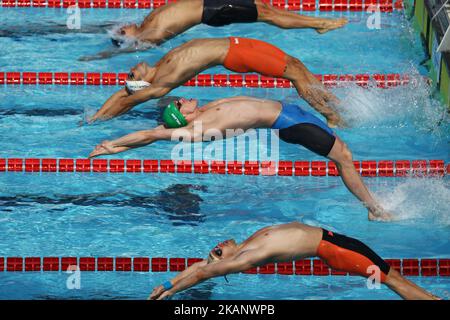 Shane Ryan (IRL) competes in Men's 50m Backstroke during the international swimming competition Trofeo Settecolli at Piscine del Foro Italico in Rome, Italy on June 23, 2017. Photo Matteo Ciambelli / NurPhoto (Photo by Matteo Ciambelli/NurPhoto) *** Please Use Credit from Credit Field ***  Stock Photo