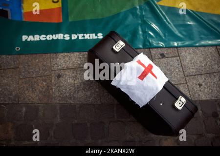 For the World Refugees Days, NGOs like Amnesty International, Medecins sans frontières organized a gathering and a march. They denounce the lack of help for refugees anf the French governement politics towards refugees.Toulouse. France. June 20th 2017. (Photo by Alain Pitton/NurPhoto) *** Please Use Credit from Credit Field *** Stock Photo