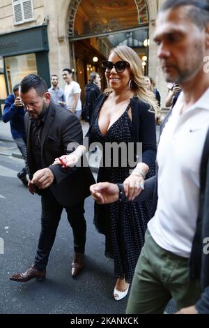 Mariah Carey with her children go to Christian Louboutin store and dinner to L'avenue restaurant in Paris, France, on June 23, 2017. (Photo by Mehdi Taamallah / Nurphoto) *** Please Use Credit from Credit Field *** Stock Photo
