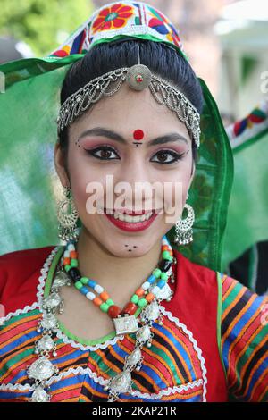 A member of the Sanskriti India Dance Group takes part in a multi-cultural Canada Day parade at Queens Park in downtown Toronto, Ontario, Canada, on July 01, 2017. Canadians across the country celebrated the 150th birthday of Canada (the 150th anniversary of Confederation). (Photo by Creative Touch Imaging Ltd./NurPhoto) *** Please Use Credit from Credit Field *** Stock Photo