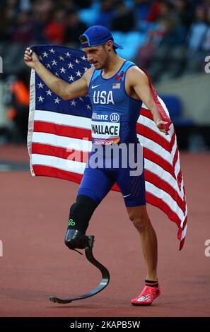 Jarryd Wallace of USA winner Men's 100m T44 Final during World Para Athletics Championships at London Stadium in London on July 22, 2017 (Photo by Kieran Galvin/NurPhoto) *** Please Use Credit from Credit Field *** Stock Photo