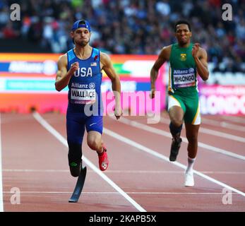 Jarryd Wallace of USA winner Men's 100m T44 Final during World Para Athletics Championships at London Stadium in London on July 22, 2017 (Photo by Kieran Galvin/NurPhoto) *** Please Use Credit from Credit Field *** Stock Photo