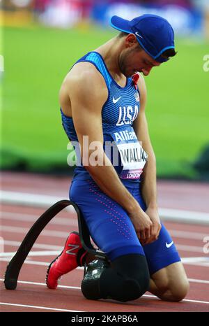 Jarryd Wallace of USA winner Men's 100m T44 Final during World Para Athletics Championships at London Stadium in London on July 22, 2017 (Photo by Kieran Galvin/NurPhoto) *** Please Use Credit from Credit Field *** Stock Photo