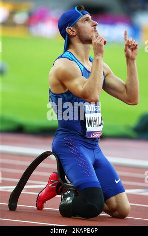 Jarryd Wallace of USA winner Men's 100m T44 Final during World Para Athletics Championships at London Stadium in London on July 22, 2017 (Photo by Kieran Galvin/NurPhoto) *** Please Use Credit from Credit Field *** Stock Photo